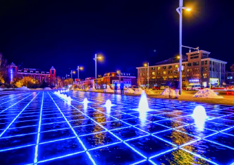 北京冬奧會噴泉（quán）廣場水下光伏景觀